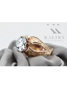 Kubické zirkonie. Originální produkt vinobraní 14k s růžovým zlatým prstenem. Vintage VRC135R